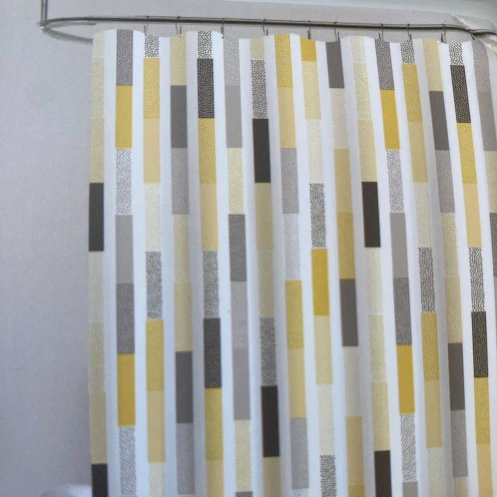 Shower curtain-yellow with polka dot